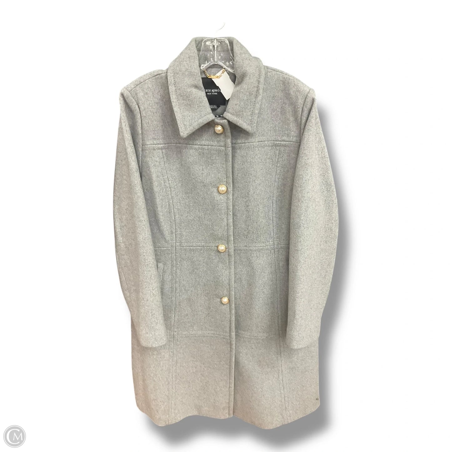 Coat Designer By Kate Spade In Grey, Size: Xl