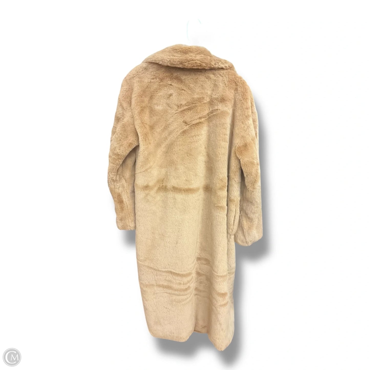 Coat Faux Fur & Sherpa By Scoop In Tan, Size: M