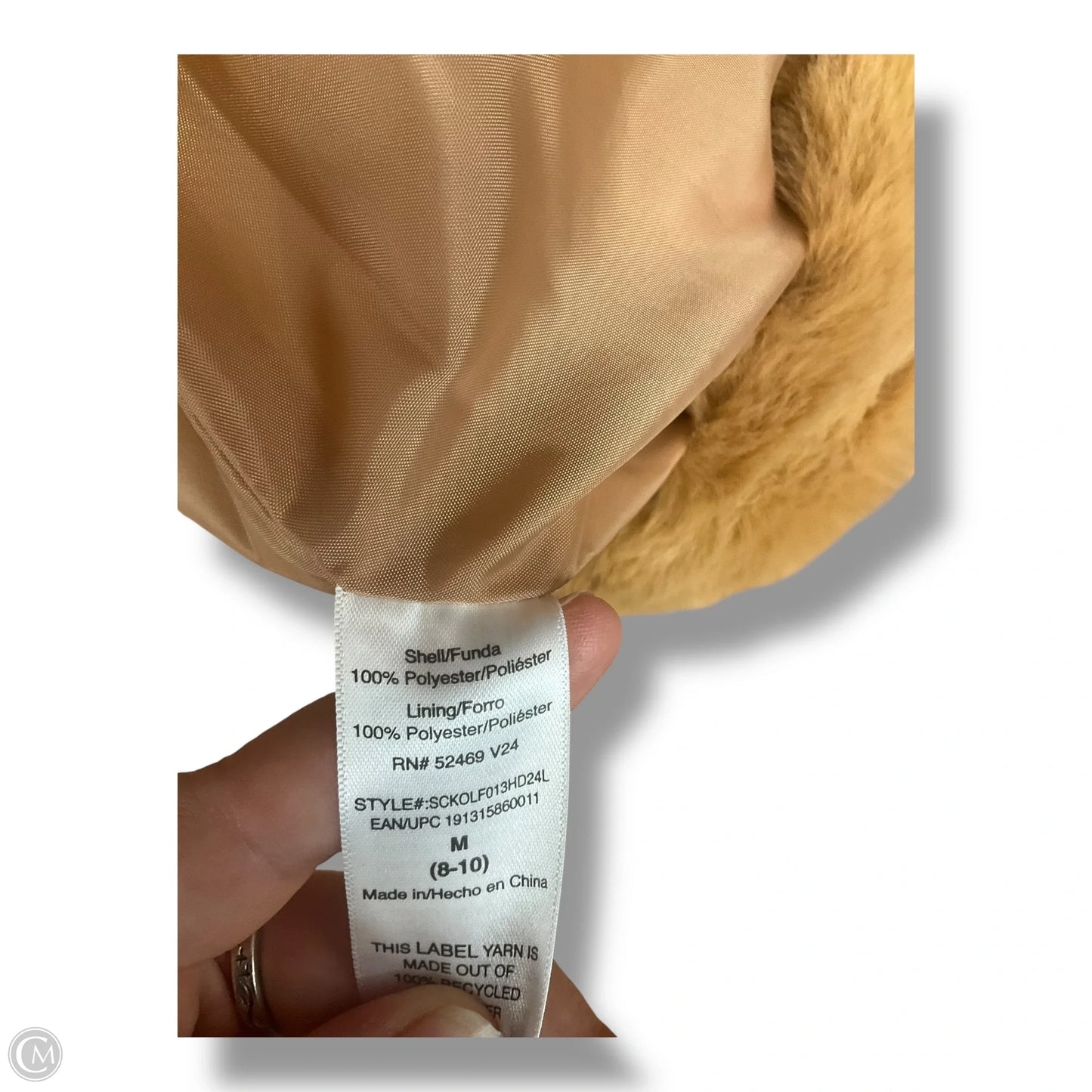 Coat Faux Fur & Sherpa By Scoop In Tan, Size: M