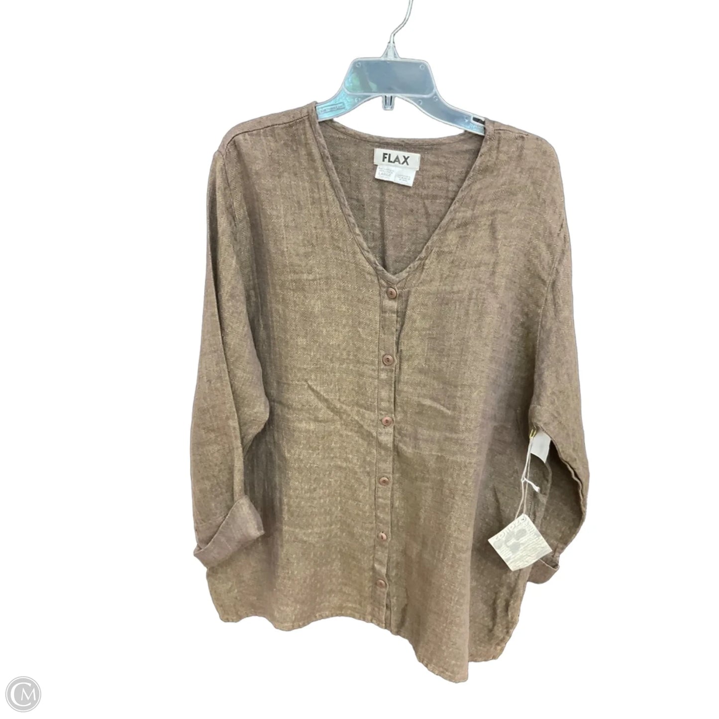 Cardigan By Flax In Brown, Size: L