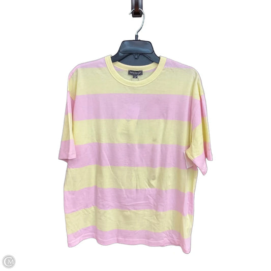 Top Short Sleeve By Cme In Pink & Yellow, Size: Xl