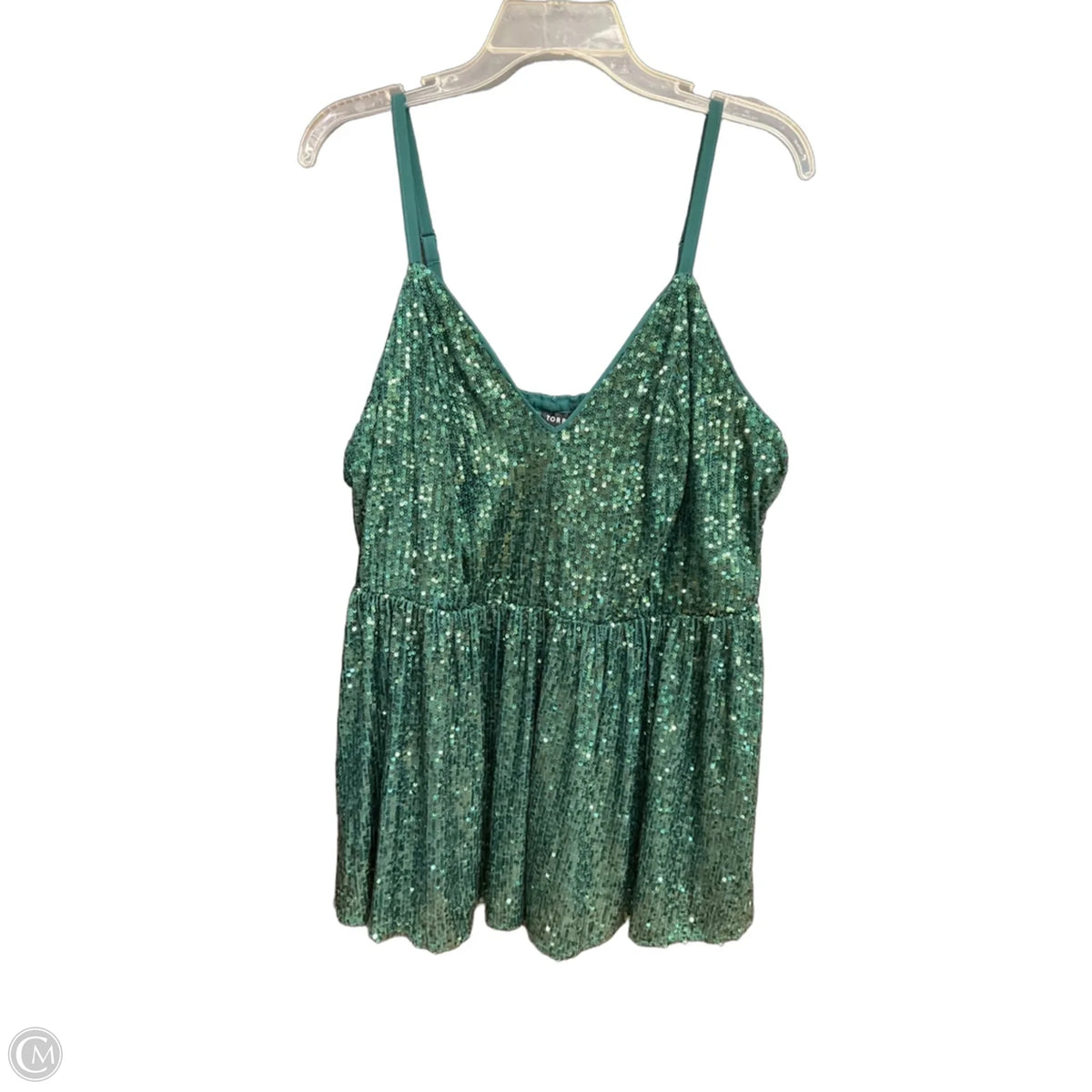 Top Sleeveless By Torrid In Green, Size: 1x