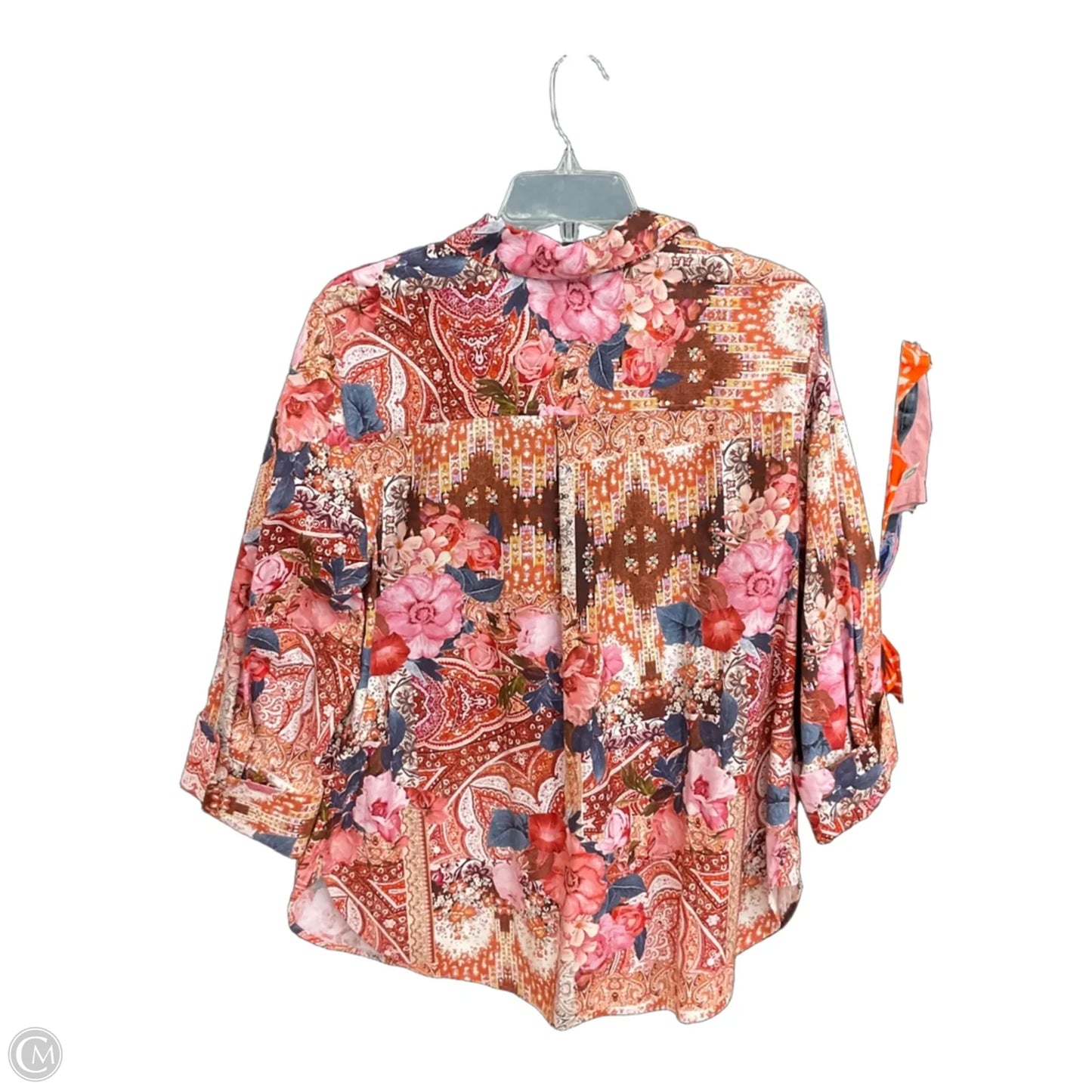 Blouse Long Sleeve By Chicos In Floral Print, Size: L