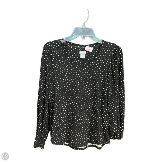Top Long Sleeve By Chicos In Black, Size: S