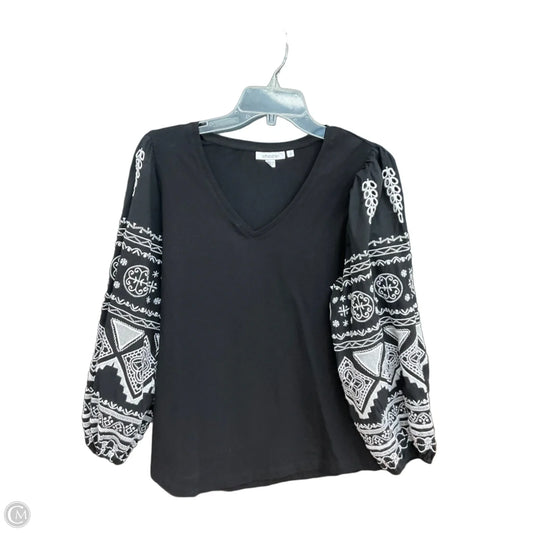 Top Long Sleeve By Chicos In Black, Size: M