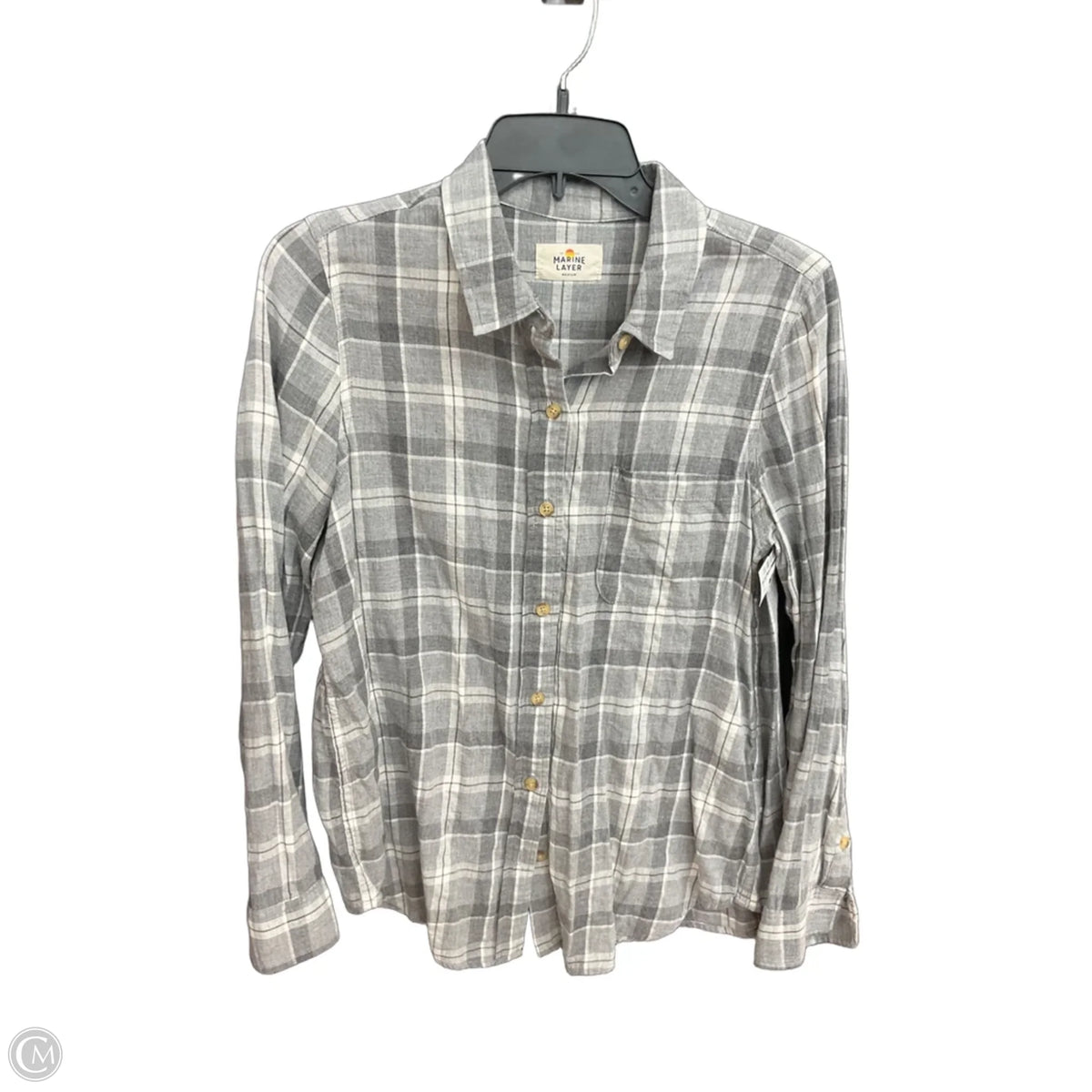 Blouse Long Sleeve By Marine Layer In Grey, Size: M
