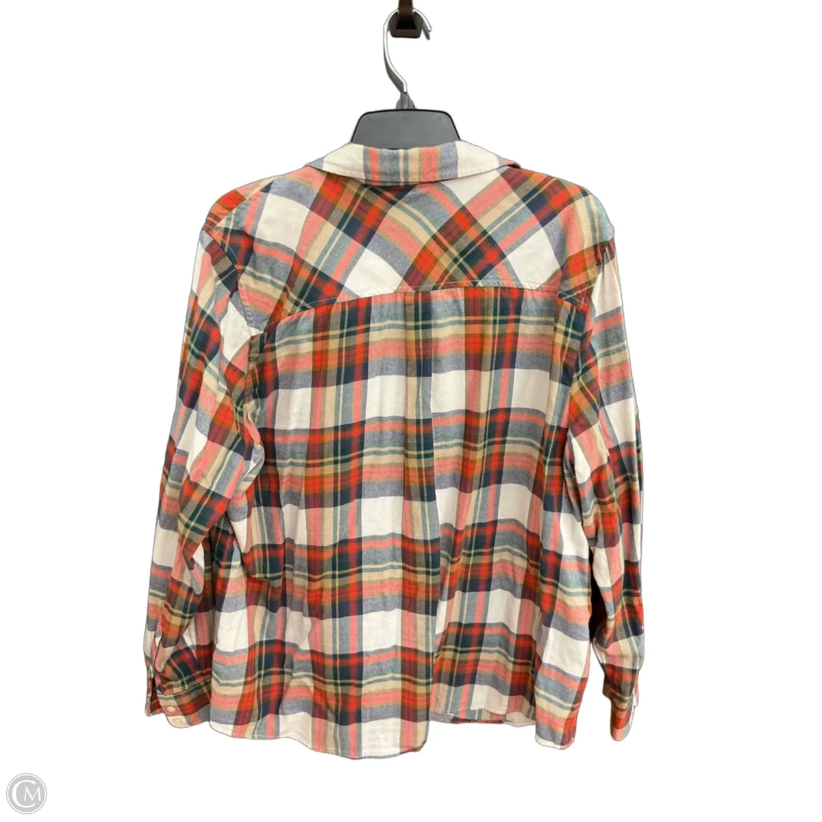 Blouse Long Sleeve By J. Crew In Plaid Pattern, Size: 2x