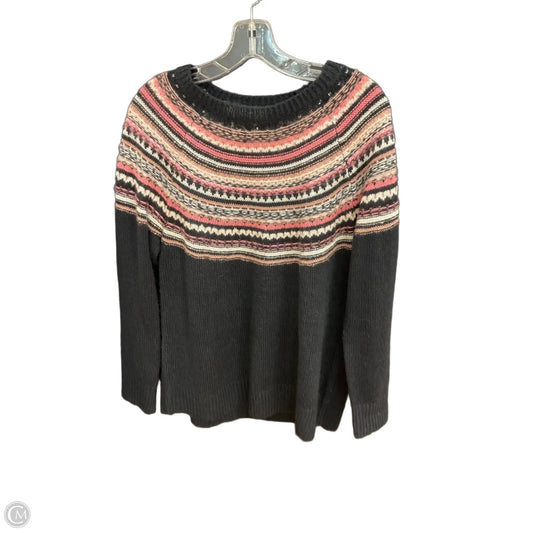 Sweater By Fever In Black & Pink, Size: S
