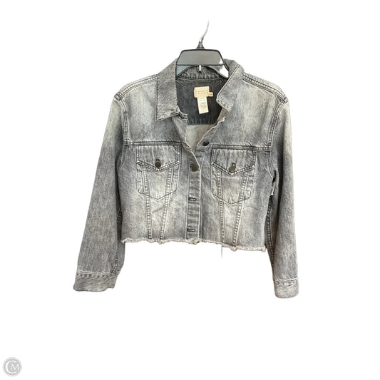 Jacket Designer By Alice + Olivia In Grey Denim, Size: L