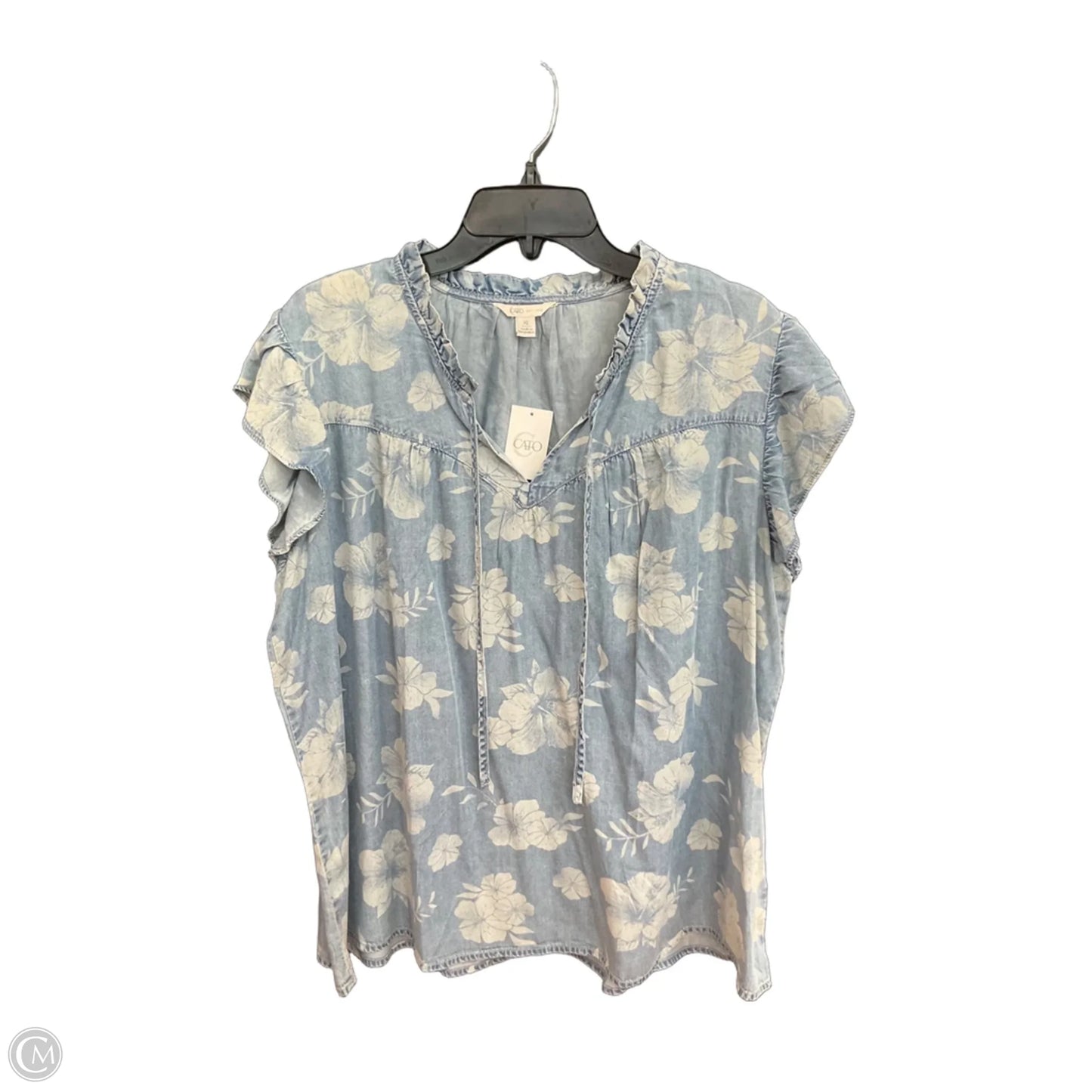 Top Short Sleeve By Cato In Blue, Size: Xl