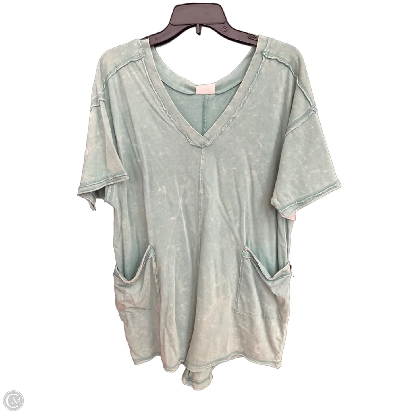Top Short Sleeve By Cmc In Green, Size: L