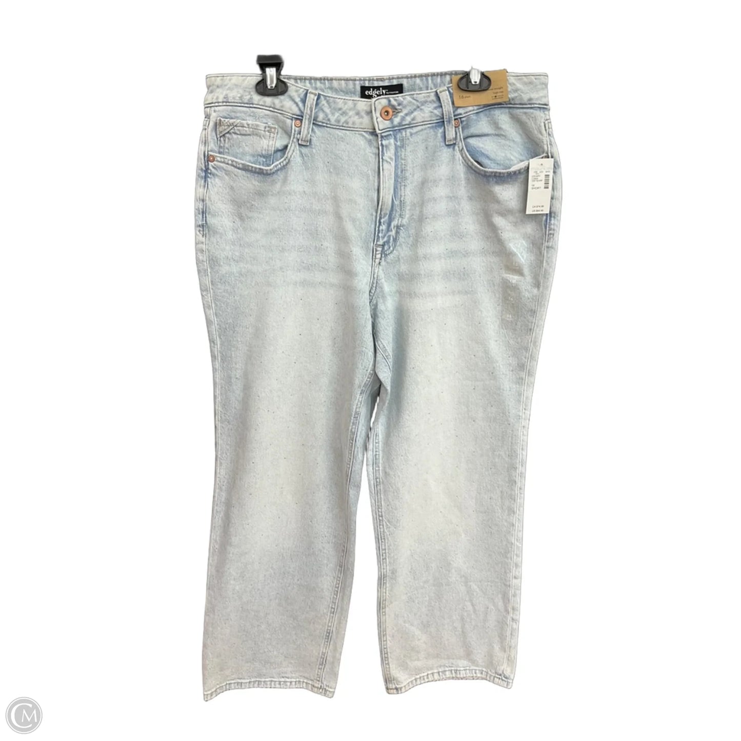 Jeans Straight By Edgely In Blue Denim, Size: 16