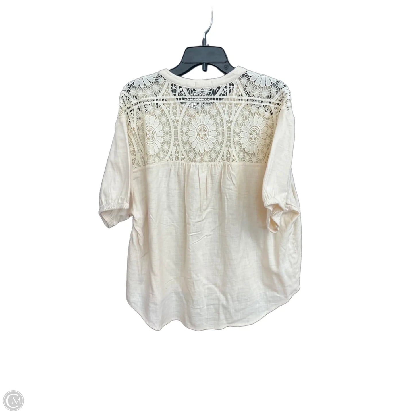 Top Short Sleeve By Falls Creek In Cream, Size: 1x