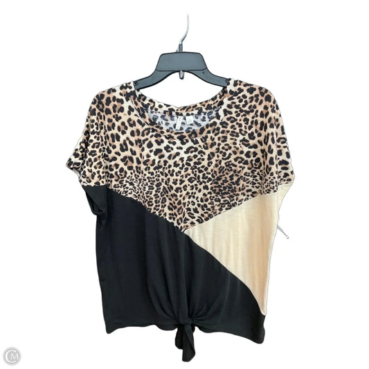 Top Short Sleeve By Cato In Animal Print, Size: L