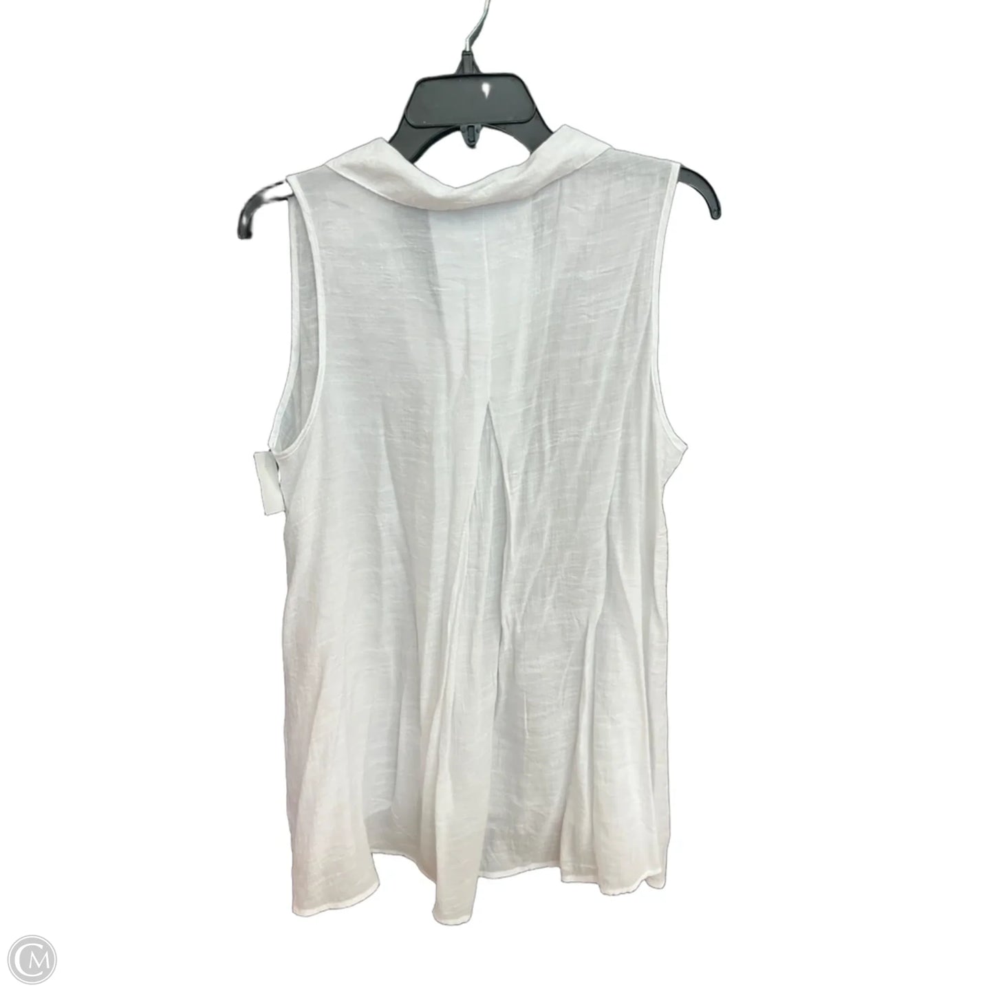 Top Sleeveless By Cato In White, Size: L