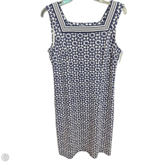 Dress Casual Midi By Talbots In Blue & White, Size: M