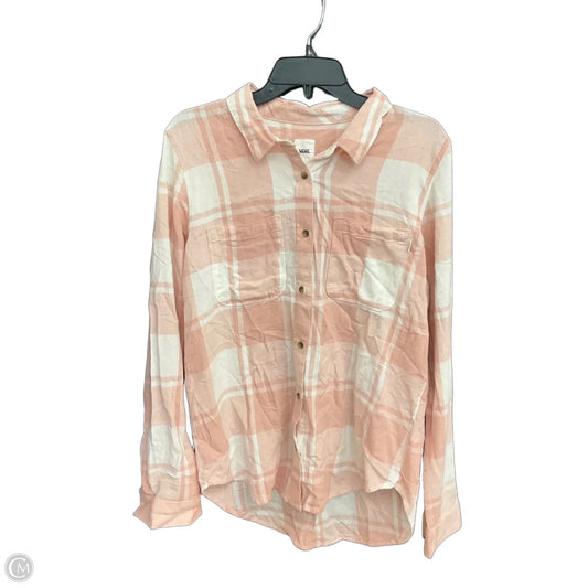 Blouse Long Sleeve By Vans In Pink, Size: L