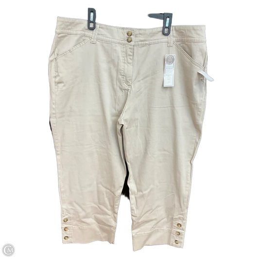Pants Cropped By Charter Club In Cream, Size: 22