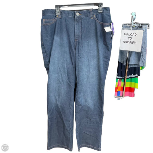 Jeans Straight By Catherines In Blue Denim, Size: 16