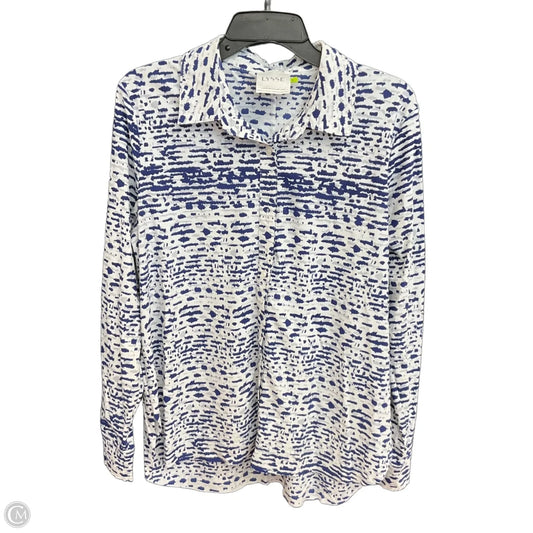 Blouse Long Sleeve By Lysse In Blue, Size: L