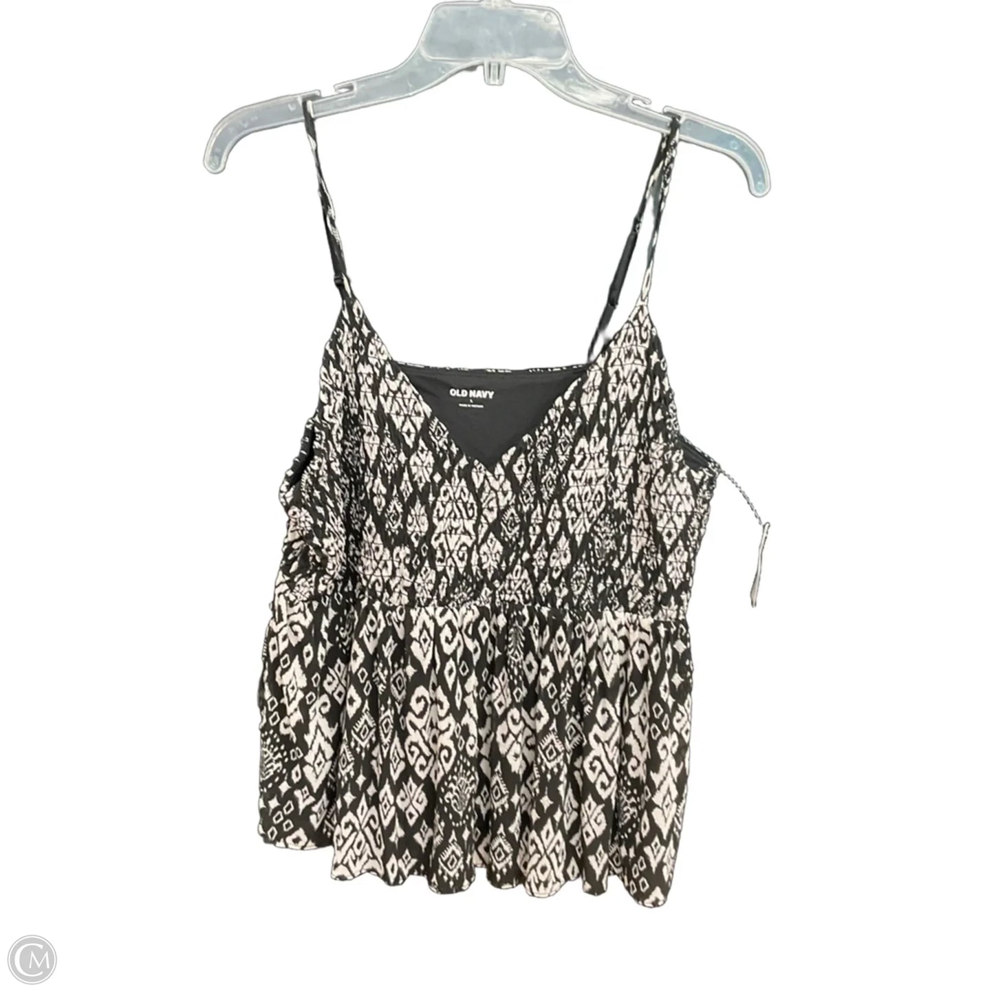 Top Sleeveless By Old Navy In Black & White, Size: L