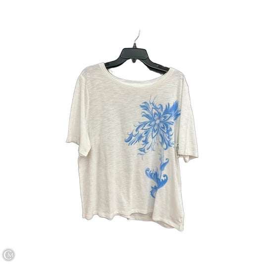 Top Short Sleeve By Talbots In White, Size: 2x