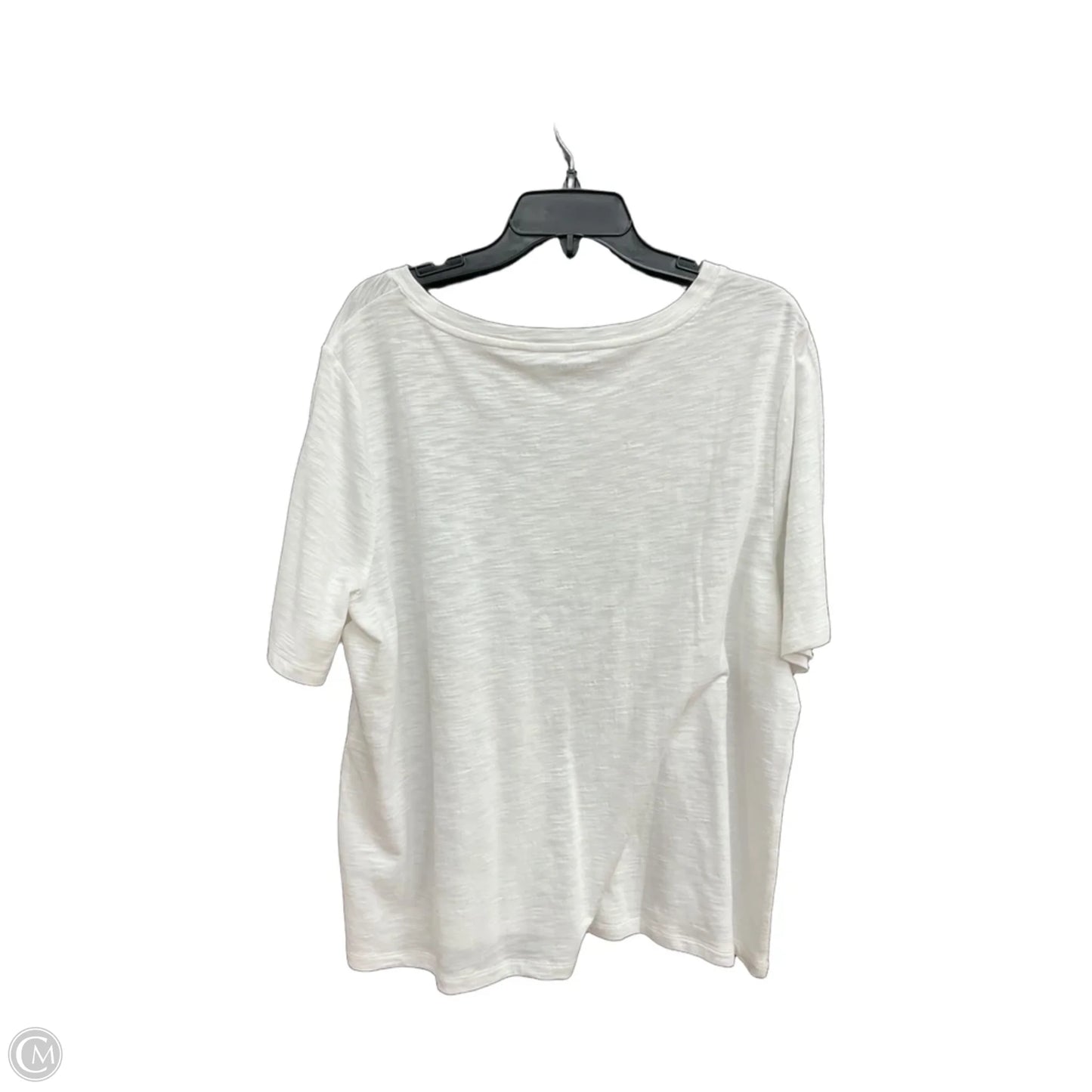 Top Short Sleeve By Talbots In White, Size: 2x