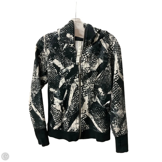 Athletic Jacket By Lululemon In Black & White, Size: S