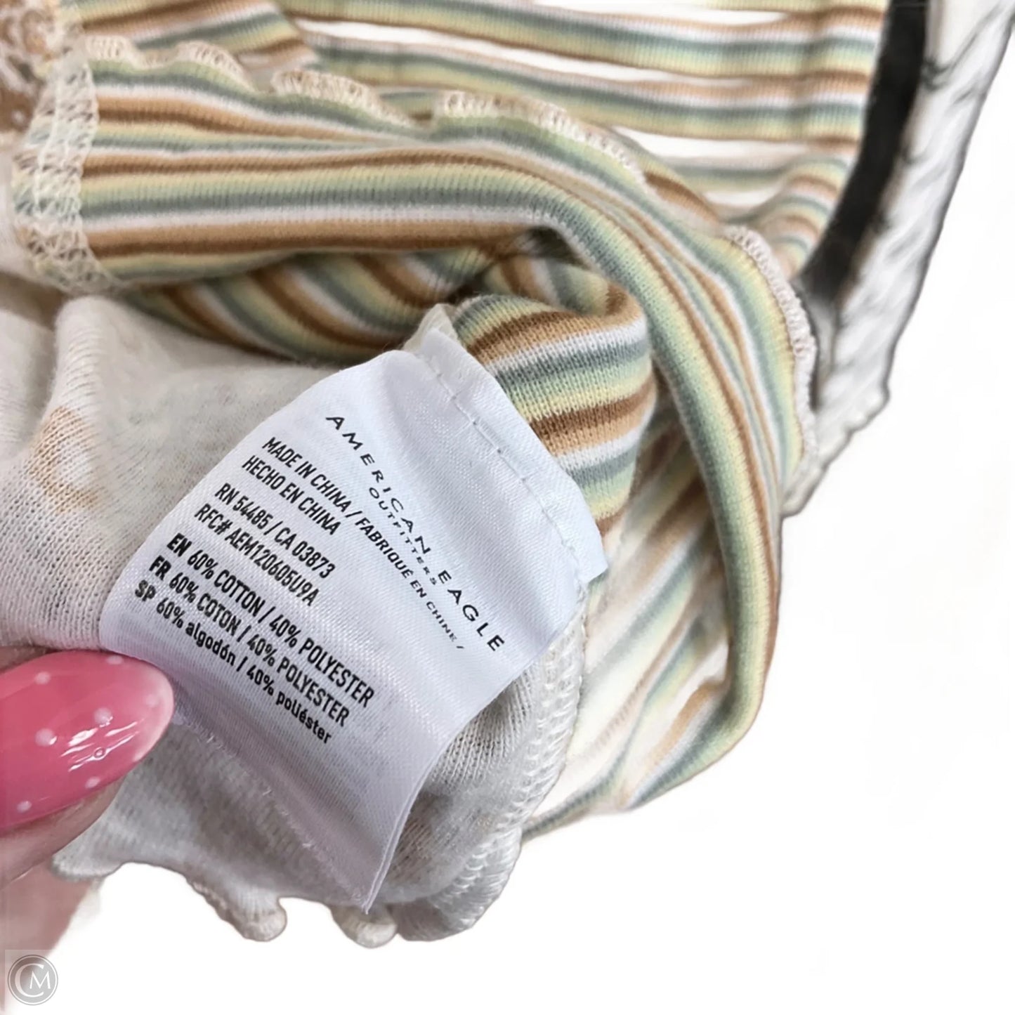 Top Long Sleeve By American Eagle In Cream, Size: S