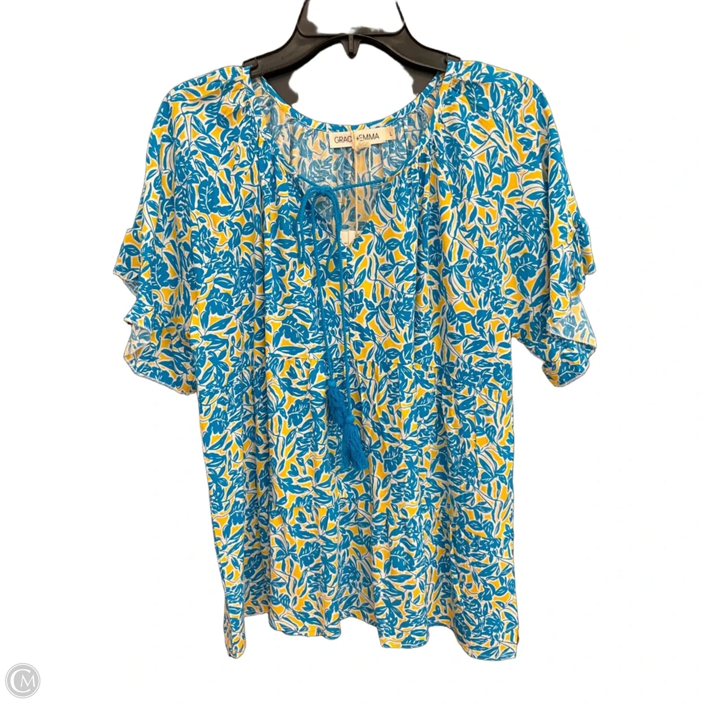 Top Short Sleeve By Cmc In Floral Print, Size: L
