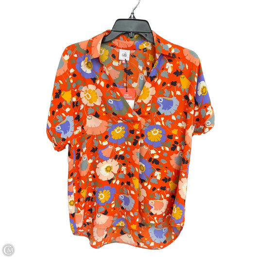 Top Short Sleeve By Cabi In Floral Print, Size: S