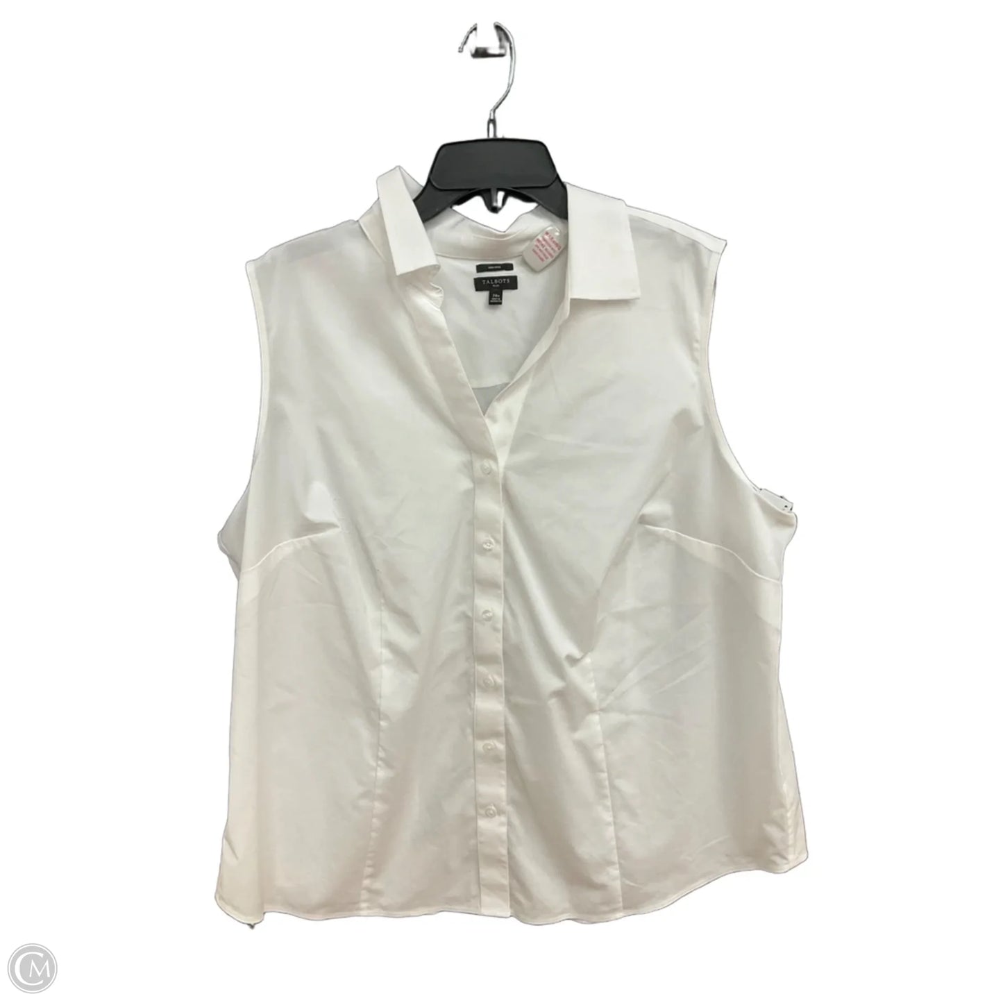 Top Sleeveless By Talbots In White, Size: 20