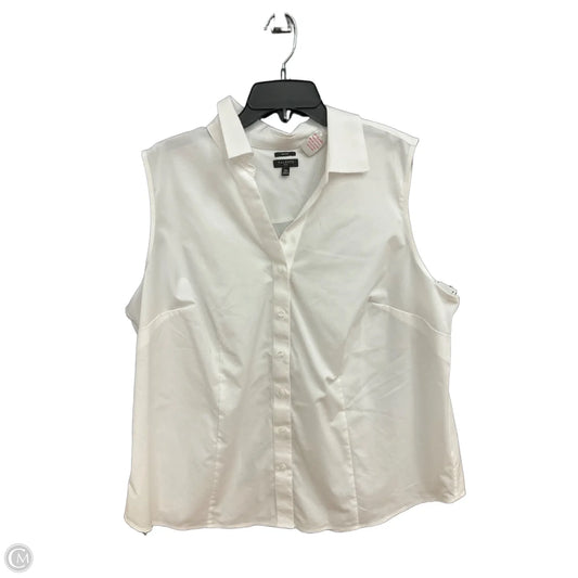 Top Sleeveless By Talbots In White, Size: 20