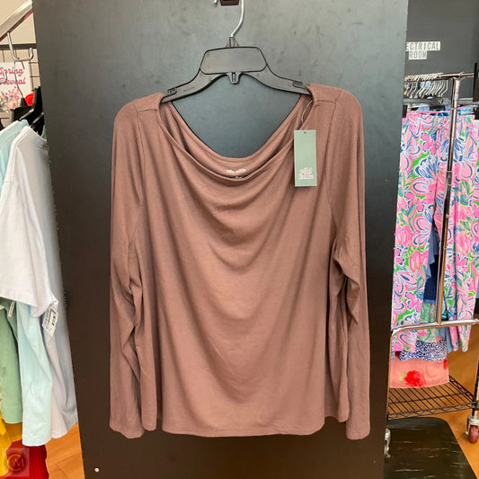 Top Long Sleeve By Wild Fable In Brown, Size: 3x