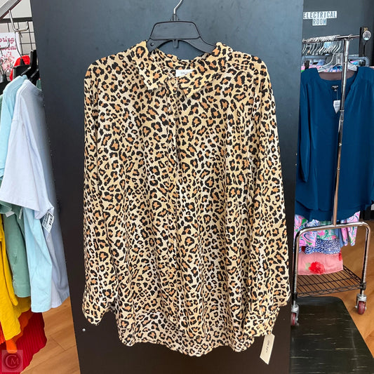 Blouse Long Sleeve By On 34th In Animal Print, Size: 3x