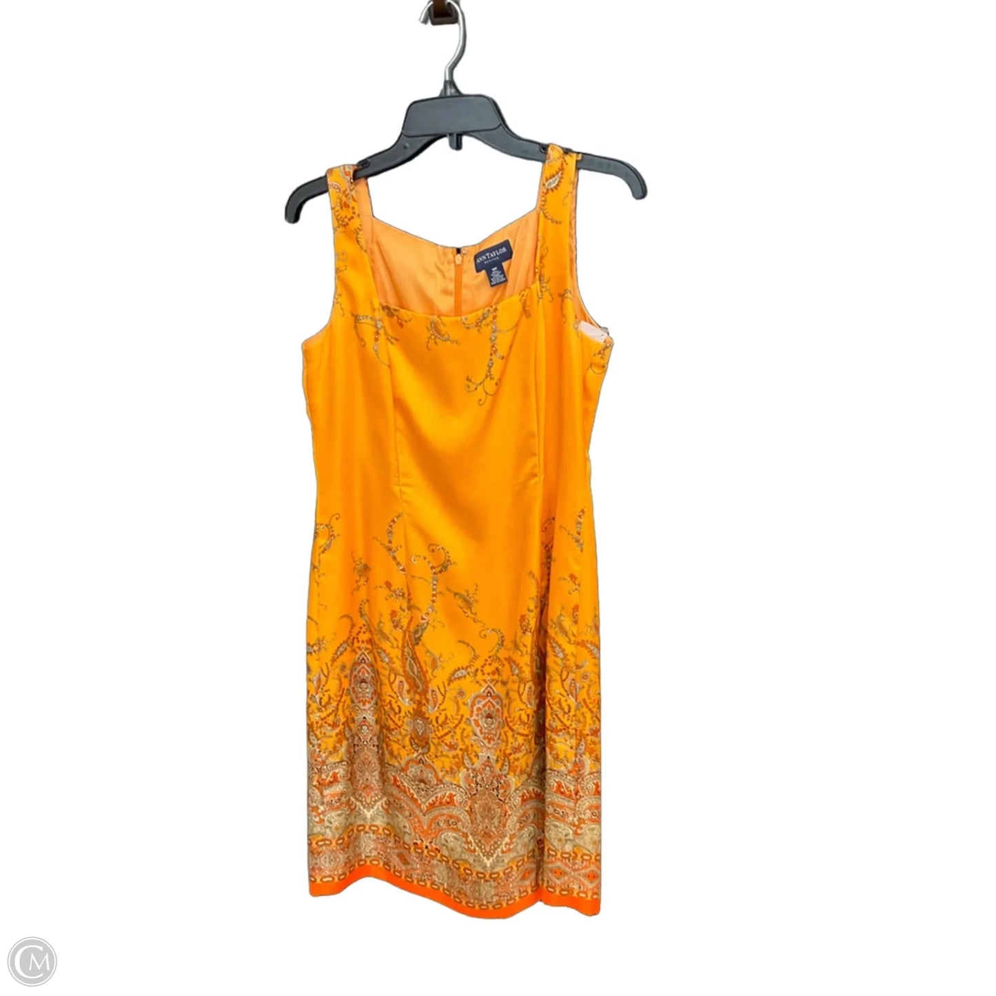 Dress Casual Midi By Ann Taylor In Orange, Size: L