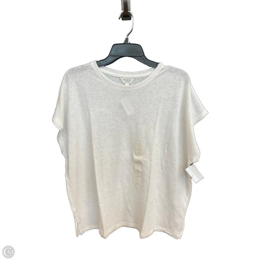 Top Short Sleeve By Banana Republic In White, Size: L