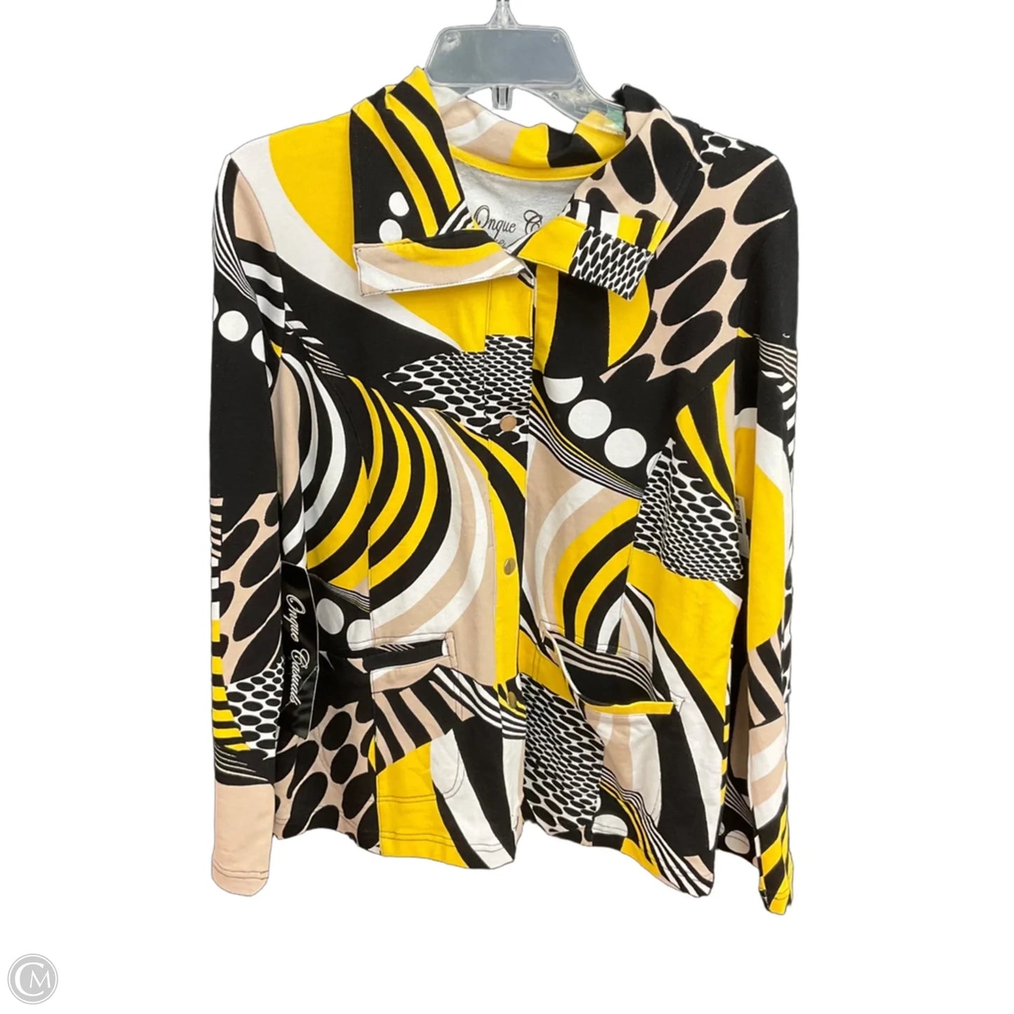 Jacket Other By Onque In Black & Yellow, Size: L