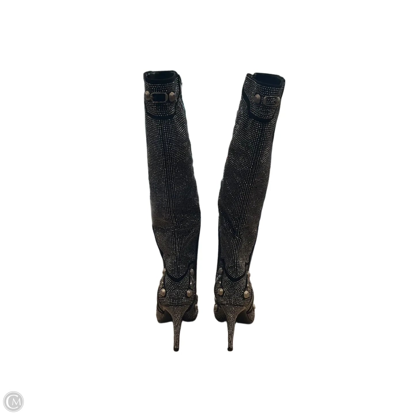 Boots Knee Heels By Azalea Wang In Silver, Size: 10