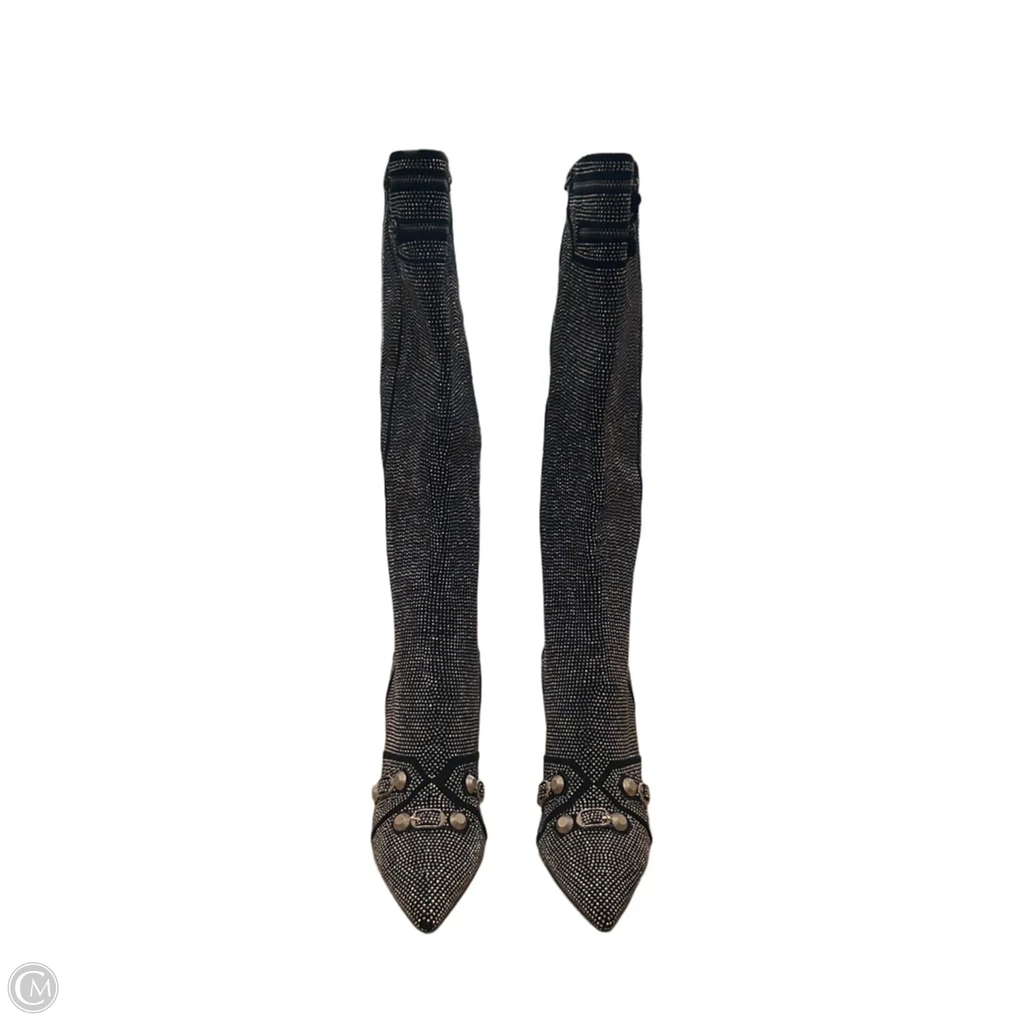 Boots Knee Heels By Azalea Wang In Silver, Size: 10