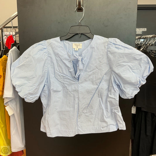 Top Short Sleeve Designer By Kate Spade In Blue & White, Size: M