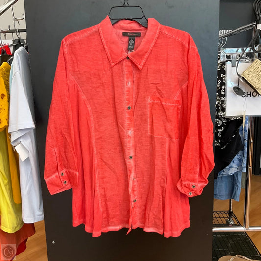 Blouse Long Sleeve By Style And Co Collection Women In Orange, Size: Xl