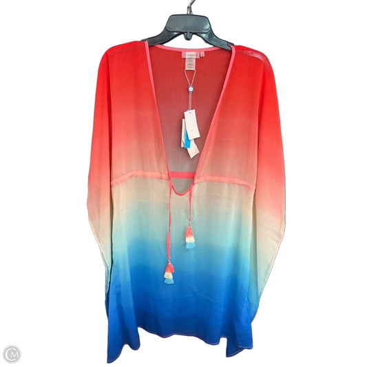 Swimwear Cover-up By Bleu In Blue & Red & White, Size: S