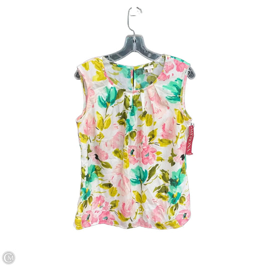Top Sleeveless By Merona In Floral Print, Size: L