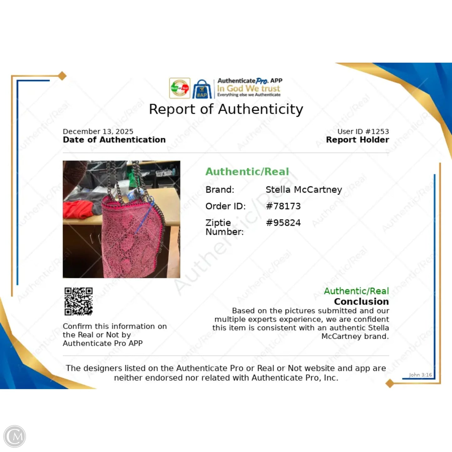 Handbag Luxury Designer By Stella Mccartney, Size: Large