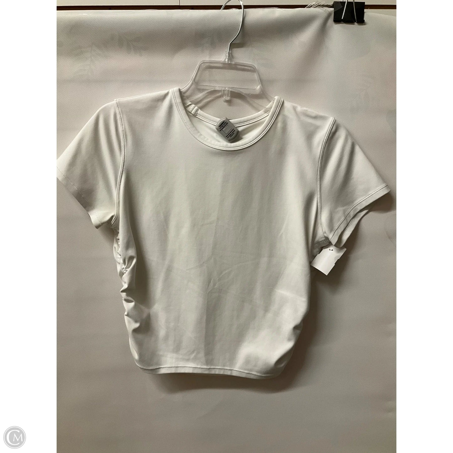 Athletic Top Short Sleeve By Lululemon In White, Size: 4