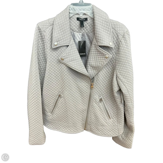 Jacket Moto By Torrid In Grey, Size: 1x