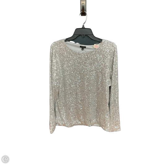 Top Long Sleeve By Talbots In Silver, Size: M
