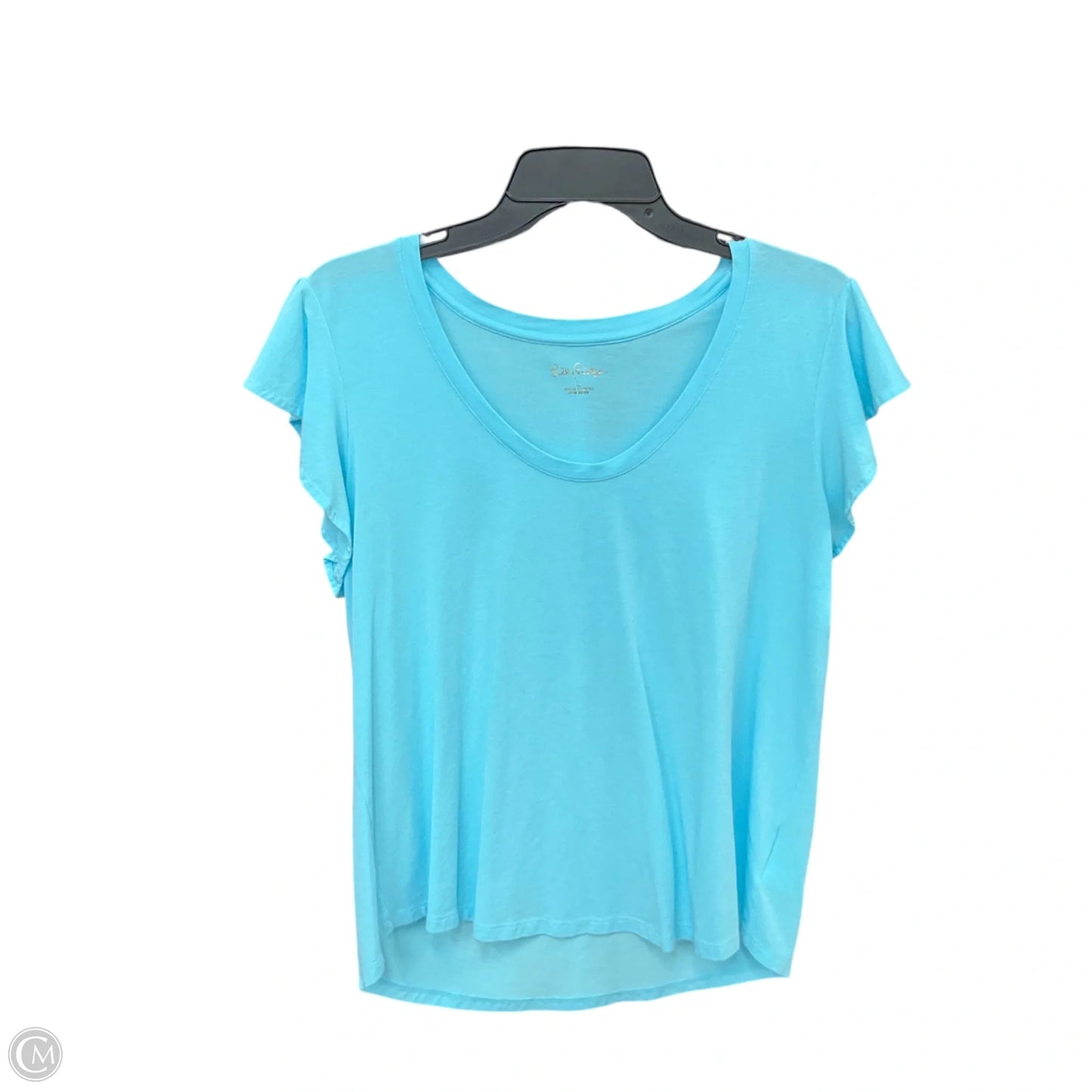 Top Short Sleeve Designer By Lilly Pulitzer In Blue, Size: L