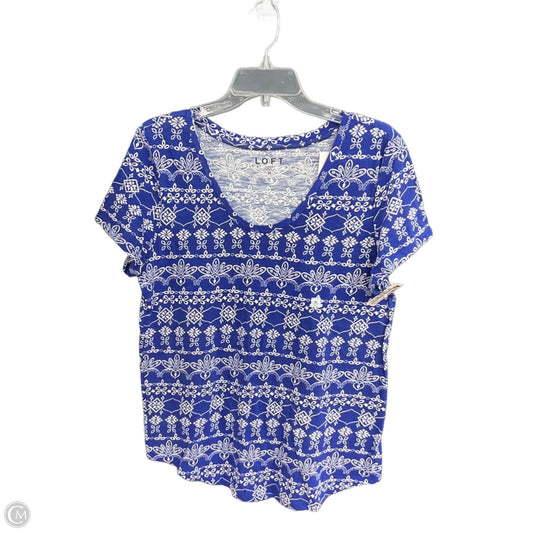 Top Short Sleeve By Loft In Blue, Size: M